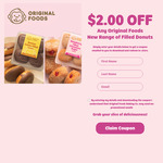 $2 off Any Original Foods Filled Donuts Pack (Boston Creme or Raspberry) @ Woolworths