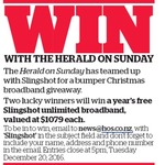 Win 1 of 2 One Year of Slingshot Unlimited Broadband (Worth $1079) from NZ Herald