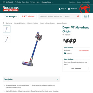 Dyson v6 bunnings hot sale