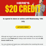 $10 or $20 Credit for Club Members @ Supercheap Auto