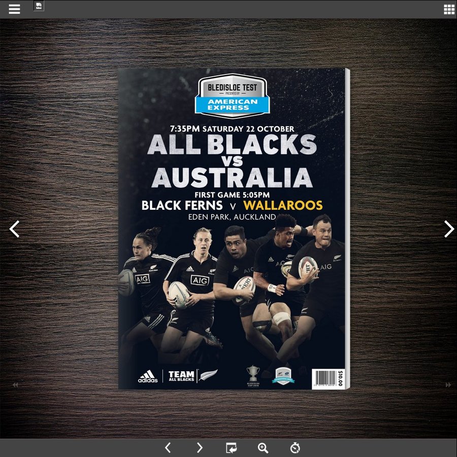 All Blacks Vs Australia Match Programme (22/10) Free Download (Normally