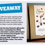 Win 1 of 2 Emporio Gift Packs (2x 200g Choc Coffee Beans + Box of Organic Tea) from The Dominion Post