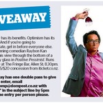 Win a Double Pass to see Raybon Kan from The Dominion Post (Wellington)