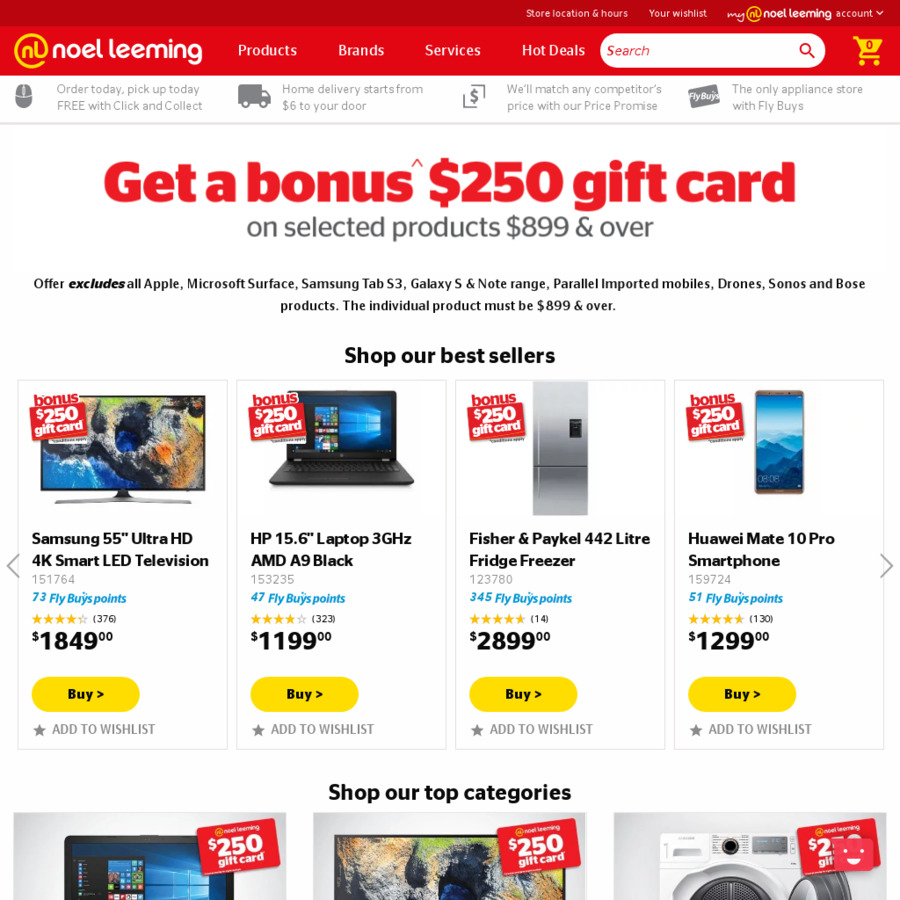 Spend 899+, Get a 250 Noel Leeming Gift Card Noel Leeming