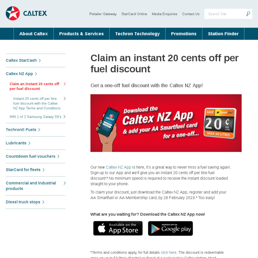 Claim an Instant 20 Cents off Per Fuel Discount Caltex (via App