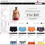 Bendon - All Macpherson Men Underwear 5 for $50, Free Shipping Min Order $100 or $7.50