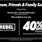 F&F Offer: 30% off Garmin & All Blacks Support Gear, 40% off RRP Everything Else (Exclusions Apply) @ Rebel Sport (Instore Only)