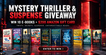 Win 10 eBooks and a $200 Amazon Gift Card (All Mystery Thriller Suspense Giveaway) from Book Throne