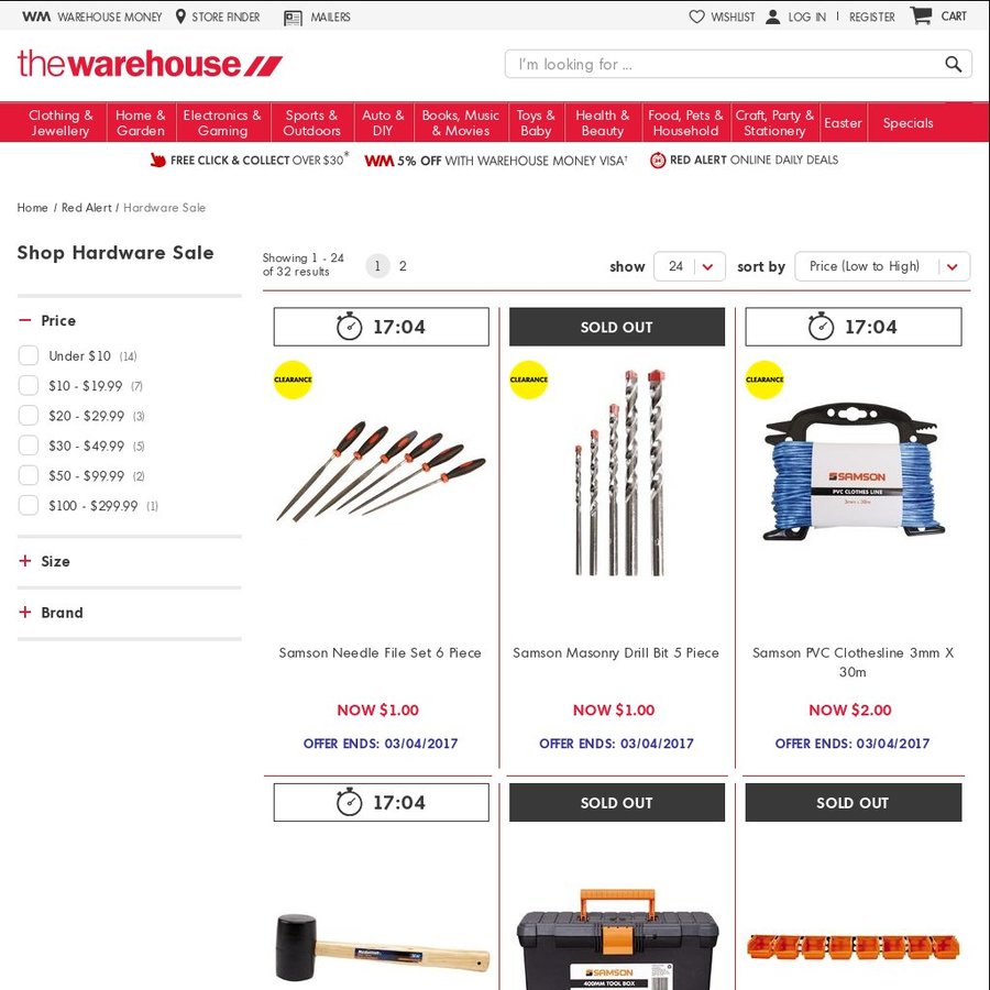 Hardware Sale from 1 Delivered The Warehouse ChoiceCheapies