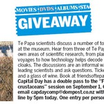 Win a Double Pass to "Feathers, Flora, & Crusty Crustaceans" (Science Talk) Sept 1 [Wellington]