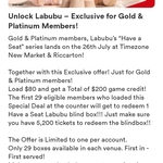 Load $80 Get $200 Credit + Get Labubu Blind Box for 5,200 Tickets (Gold & Platinum Members) @Timezone Riccarton & Newmarket