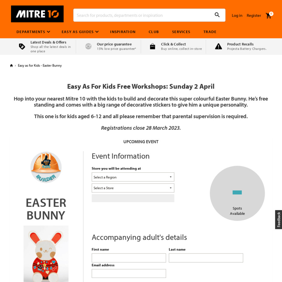 [Kids 612] Free Build Your Own Easter Bunny Mitre 10 (April 2