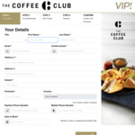 Receive $20 The Coffee Club Cash Voucher with Purchase of VIP Annual Membership ($25) @ The Coffee Club