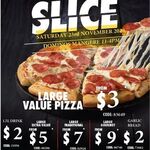 Large Pizzas: Value $3, Extra Value $5, Traditional $7, Gourmet $9, Garlic Bread $2 (Pick Up Only) @ Domino's Mangere