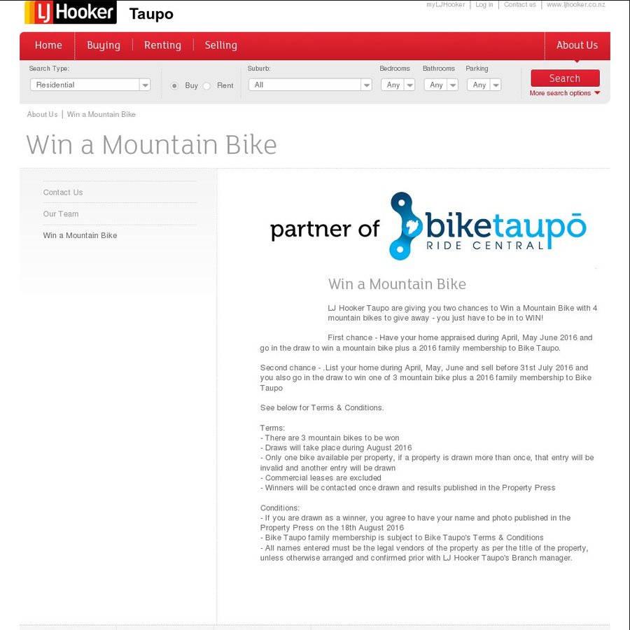 Win 1 of 3 Mountain Bikes with LJ Hooker Taupo and Bike Taupo