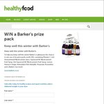 Win 1 of 6 Barker's Prize Packs (Juices, Syrup, Tea Towel, etc.) from Healthy Food