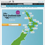 Air New Zealand 24 Hour Sale: Auck↔Well $90 RT, Christchurch↔Qtown $118 RT, New Plym↔Auck $118