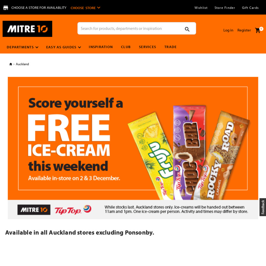 [Auckland] Free Ice Cream (11am1pm) Mitre 10 Auckland Stores