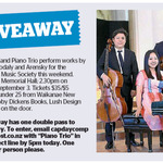 Win a Double Pass to The Auckland Piano Trio Perform Works by Mozart from The Dominion Post (Wellington)