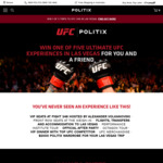 Win 1 of 5 VIP UFC Experience Trips for 2 to Las Vegas Worth $30,830 from POLITIX