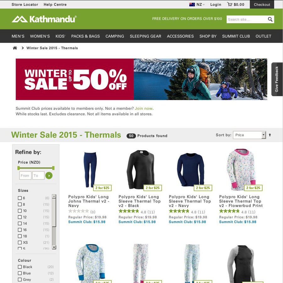 Kathmandu Winter Sale PolyPRO Unisex Thermals 10 12 Each (Usually
