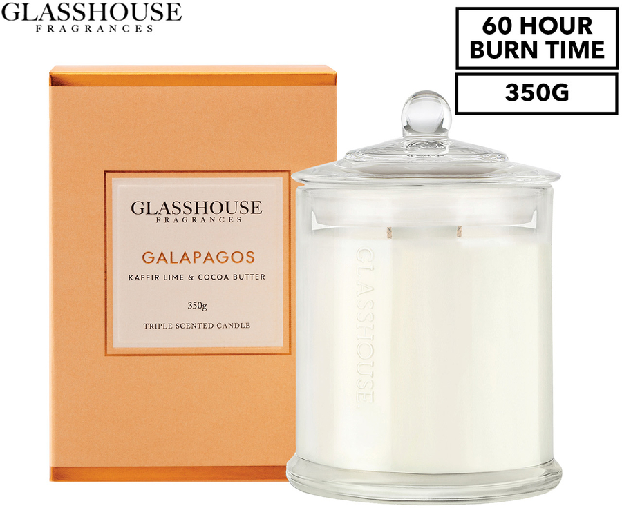 Glasshouse Fragrances Scented Candle 350g Kaffir Lime & Cocoa Butter