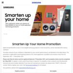 Samsung Smarten up Your Home $200- $1000 Cashback Promotion @Samsung