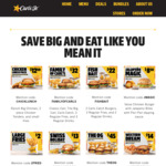 4x Original Big Angus Burgers, 4x Small Fries and 4x Small Drinks for $45 - More Coupons Available @ Carls Jr