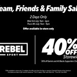 F&F Offer: 30% off Garmin & All Blacks Support Gear, 40% off RRP Everything Else (Exclusions Apply) @ Rebel Sport (Instore Only)