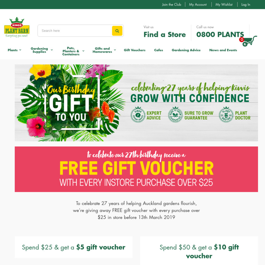 Free Gift Vouchers With Every Purchase Over 25 Kings Plant Barn