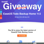 EaseUS Todo Backup Home 11.5 (Latest Version, Save $29.95), Free for 3 Months