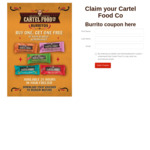 Buy One Get One Free Cartel Food Co. Burrito 200g (Redeemable at NZ Supermarkets)