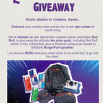 Win a Red Bull Merch, a Tray of Red Bull, Polaroid Camera Set + BurgerFuel Goodies from BurgerFuel