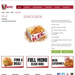 Popcorn Chicken, Nuggets or Wicked Wings Snack Boxes $3.50 @ KFC