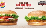 ON NOW UNTIL 4pm 10/1/18 BYGO Whopper Jr or Crispy Chicken When 9 Sixes Are Hit. @ Burger King