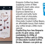 Win 1 of 2 Emporio Packs (2x 200g Coffee + 2x 200g Chocolate Covered Coffee Beans) [Wellington]