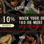 10% off Any Order Over $80 (Excluding Delivery Fees) @ Hell Pizza Bond St (Wellington)
