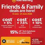 Friends & Family Offer: Cost +5%, +7.5% and +10% on Selected Products + 2.5% Sale Proceeds to St Johns @ Noel Leeming