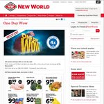 New World - One Day Wow: Broccoli 99c, 1KG Cheese $6.99, Bluebird Chips 140-150g 99c +More