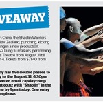 Win 1 of 5 Double Passes to The Shaolin Warriors, from The Dominion Post (Wellington)